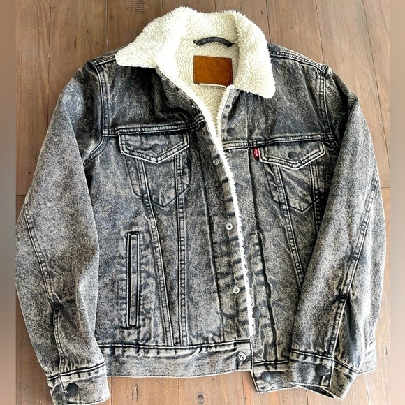 Levi’s Premium men Sherpa trucker jacket vintage style NWOT - Picture 3 of 7